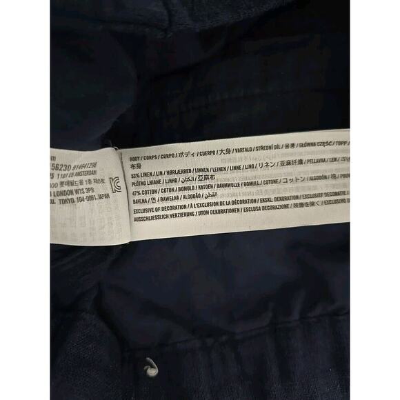 Abercrombie & Fitch Comfy Linen Cotton Blend Wide Leg Pant Blue Sz M Resort - Picture 11 of 12